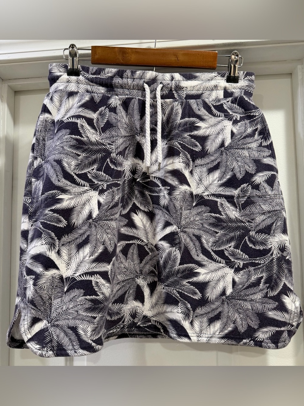 Talbots Palm Leaf Pull On Drawstring Elastic Waist Skirt Size Small Pockets - Picture 1 of 13